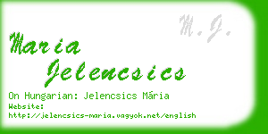 maria jelencsics business card